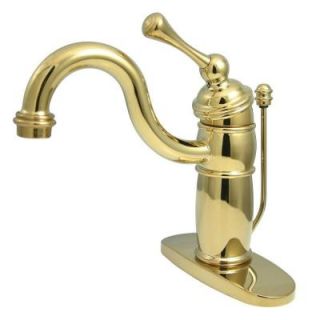 Kingston Brass Victorian Single Hole 1 Handle Mid Arc Bathroom Faucet in Polished Brass HKB1402BL