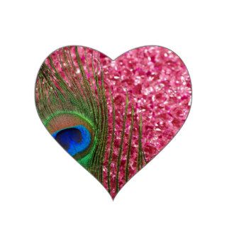 Rocky Pink Peacock Feather Stickers