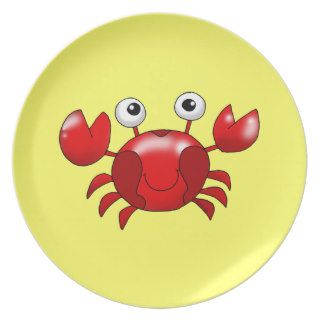 Cute red crab dinner plate
