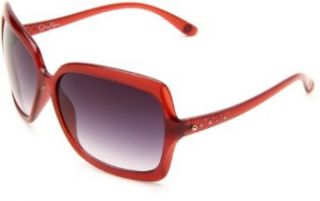 Jessica Simpson Women's J537 Rectangle Sunglasses,Chili Pepper Red Frame/Smoke Gradient Lens,One Size Clothing
