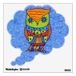 Whimsical Colorful Fantasy Owl Room Decal
