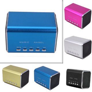 HDE Music Angel Portable Party Mini Speaker 150 Hz   18000 Hz w/ Mini SD Card Slot (Blue) Electronics
