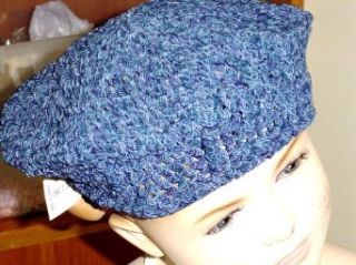 C P110, Hand Crocheted Navycolor Chenille and Gimp Tweed Skull Cap for Men Women and Teens at  Mens Clothing store