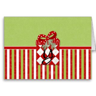 Christmas Gift Initial Y Greeting Cards