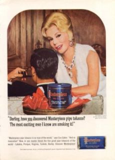 Eva Gabor for Masterpiece Pipe Tobacco ad 1965 Darling have you discovered? Entertainment Collectibles