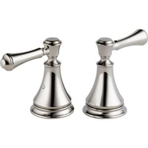 Pair of Cassidy Metal Lever Handles for Roman Tub Faucet in Polished Nickel H697PN