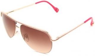 Jessica Simpson Women's J554 GLDPK Aviator Sunglasses,Gold & Pink Frame/Brown To Pink Gradient Lens,One Size Clothing
