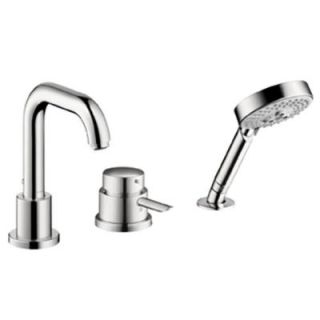 Hansgrohe Focus S 1 Handle Non deckplate 3 Hole Thermostatic Roman Tub Filler Trim with Handshower in Chrome (Valve not included) 04128000
