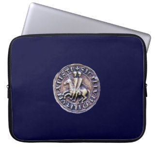 SEAL OF THE KNIGHTS TEMPLAR grey Laptop Sleeves