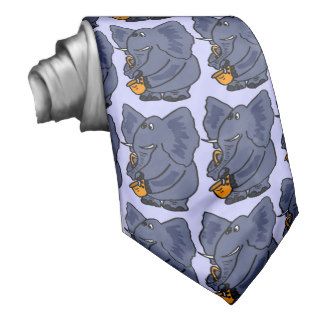 CA  Elephant Playing the Saxophone Tie