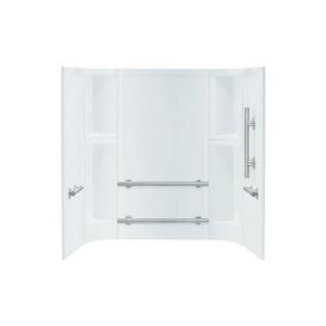 Sterling Plumbing Accord 60 in. x 30 in. x 55 in. Three Piece Direct to Stud Right Hand Shower Wall Set in White 71244123 0