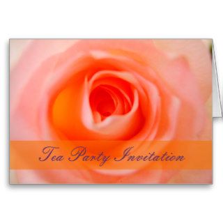 Tea Party Invitation Peachy Rose Card