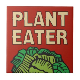 Plant Eater retro design vegetarian vegan Tile
