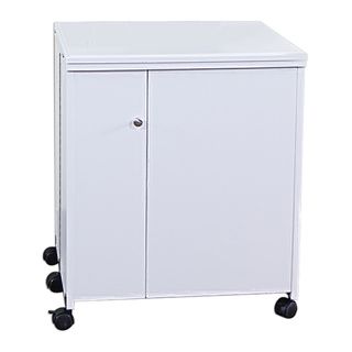 Sewing Rite Space Saver White Sewing Storage Cabinet with Pocket Doors, Manual Lift Sewingrite Sewing Furniture
