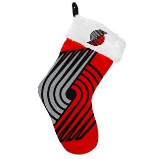 NBA Portland Trail Blazers Double Check Logo Stocking   Red/White  Sports Fan Hanging Ornaments  Sports & Outdoors