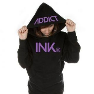 InkAddict 'INK' Women's Black Pullover Tattoo Hoodie (Multiple Print Colors) Fashion Hoodies