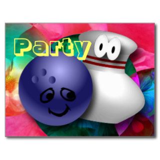 Bowling Party Invitations Customizable Postcard