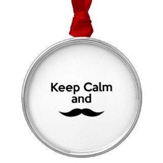 Keep Calm, Handlebar Mustache Christmas Ornament
