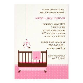 Lullaby Baby Shower Invitation Pink