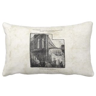 Vintage Williamsburg Brooklyn Bridge New York City Throw Pillows