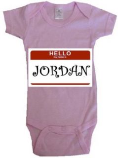 HELLO MY NAME IS JORDAN   Name series   White, Blue or Pink Onesie / Baby T shirt Clothing