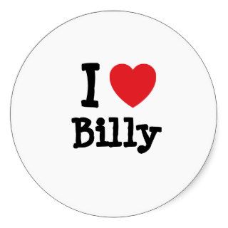 I love Billy heart T Shirt Round Stickers