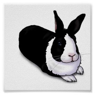 Black and White Rabbit Print