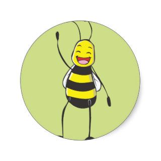 Bee Shirt  Custom Bee Saying Hello Hi Round Sticker