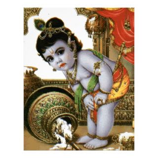 Baby Krishna Hindu Hinduism India Indian Deity Letterhead Design