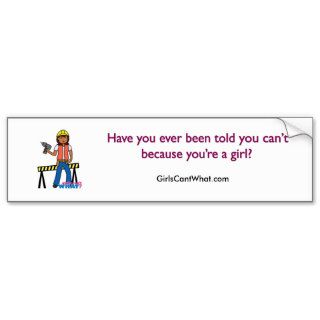 Construction Girl Bumper Sticker
