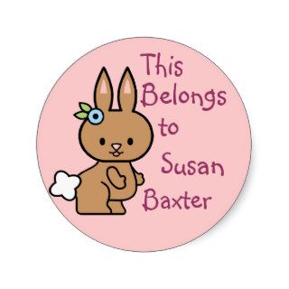 Cute Bunny Name Tag Stickers