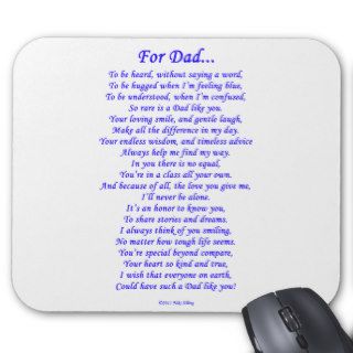 For Dad Poem Mouse Pad