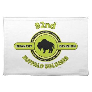 92nd Infantry Division "Buffalo Soldiers" WW II Placemats
