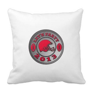 american football helmet lets party 2013 throw pillow