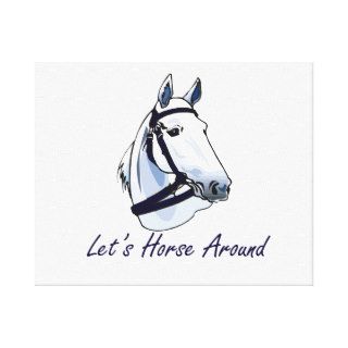 Lets Horse Around Arabian Blue Halter Gallery Wrapped Canvas