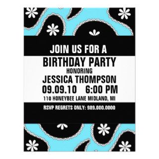 Paisley Birthday Party Invitations