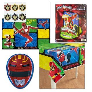 Power Rangers Birthday Party supplies Pack 4 items Tablecover, Centerpiece, plates, party game Toys & Games