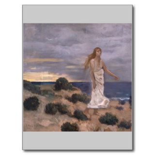 Woman on the Beach by Puvis de Chavannes Postcard