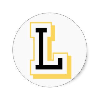 Black and Yellow Letter L Sticker