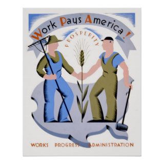 Work pay Americas   Vintage poster art