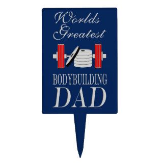 Bodybuilder Worlds Greatest Bodybuilding Dad Blue Cake Picks