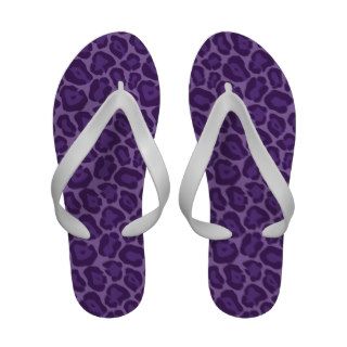 Girly Purple Leopard Pattern Flip Flops