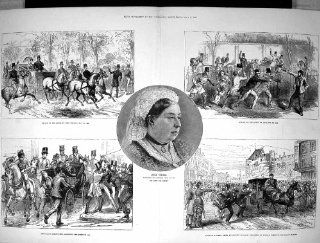Antique Print of 1882 Queen Victoria Attack Hamilton Maclean John Francis Robert Pate  