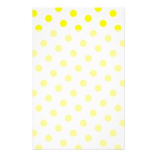 White and Yellow Polka Dots Stationery Paper