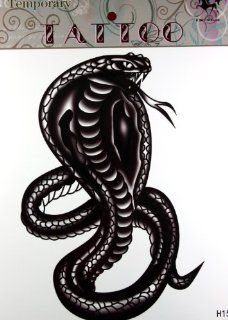 KING HORSE Large size 11.81 x 8.66" Inches Waterproof Cool Cobra new big design temporary tattoo stickers"  Body Paint Makeup  Beauty