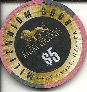 $5 mgm grand 2000 millennium vintage las vegas casino chip 