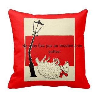 Never Trust a Five Legged Sheep Retro French Pillow