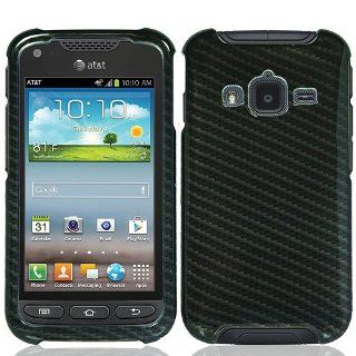 Black Carbon Fiber Print Hard Cover Case for Samsung Galaxy Rugby Pro SGH I547 Cell Phones & Accessories