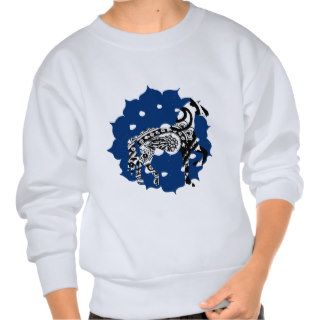 Paisley Horse with Blue Flower Pull Over Sweatshirts