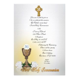 First Communion invitation Celtic cross